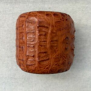NWOT Genuine Crocodile Cognac Textured Cuff Bracelet